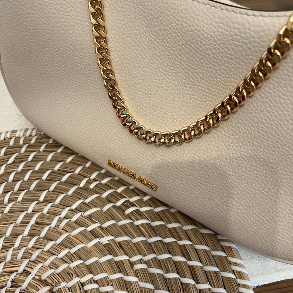 Michael Kors Cream Shoulder Bag with Gold Accent - Picture 9 of 16
